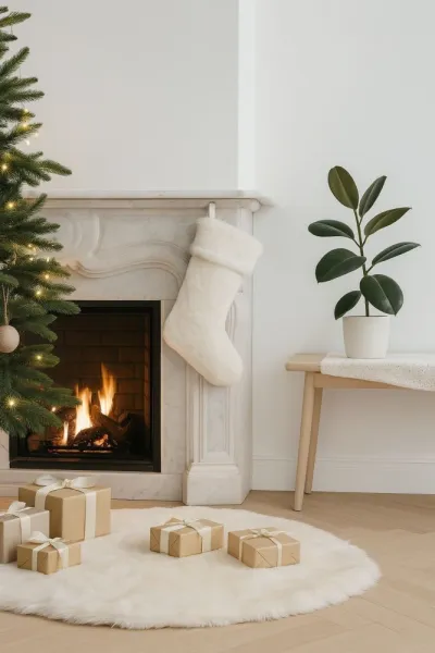 Christmas Stocking Pelush - White