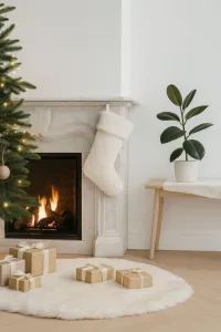 Christmas Stocking Pelush - White