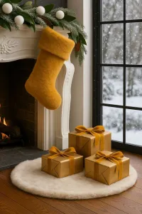 Christmas Stocking Pelush - Mustard