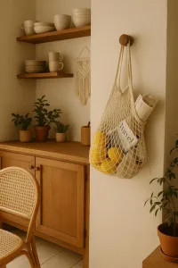 Net Bag File Medium - Natural Beige
