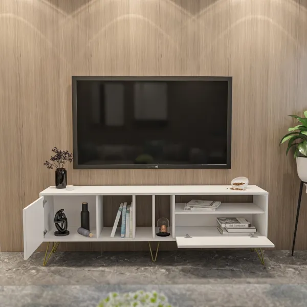 TV stolík Mistico (180) - White, Gold
