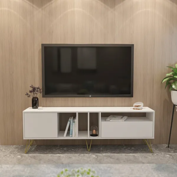 TV stolík Mistico (180) - White, Gold
