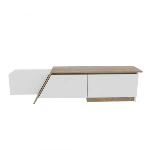 TV stolík Zonas - White, Walnut
