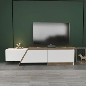 TV stolík Zonas - White, Walnut