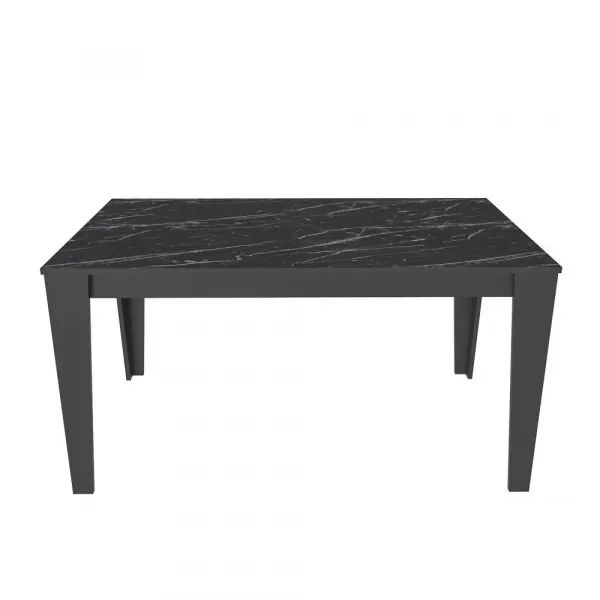 Jedálenský stôl Bud - Black, Marble