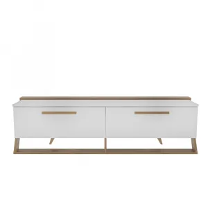 TV stolík Astrid - White, Walnut