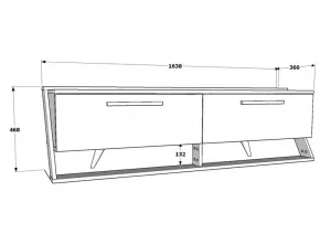 TV stolík Astrid - White, Walnut