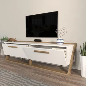 TV stolík Astrid - White, Walnut