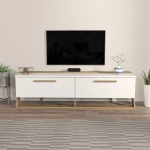 TV stolík Astrid - White, Walnut