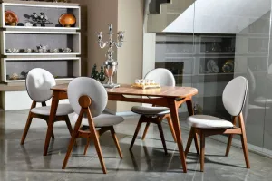 Set stola a stoličiek (5 kusov) Touch Wooden - Cream