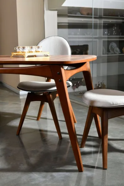 Set stola a stoličiek (5 kusov) Touch Wooden - Cream