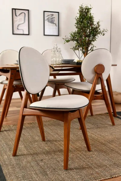 Set stola a stoličiek (5 kusov) Touch Wooden - Cream