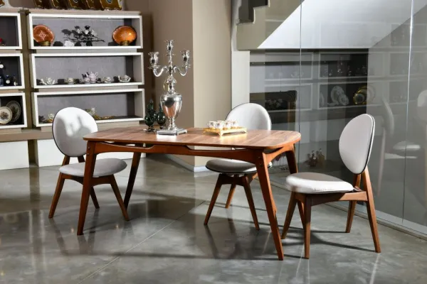 Set stola a stoličiek (5 kusov) Touch Wooden - Cream