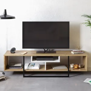 TV stolík Asal (150) - Oak, White, Black