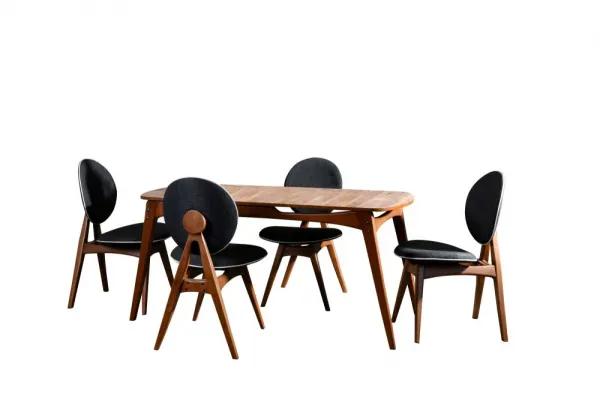 Set stola a stoličiek (5 kusov) Touch Wooden - Anthracite