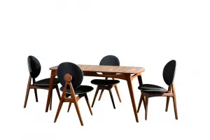 Set stola a stoličiek (5 kusov) Touch Wooden - Anthracite