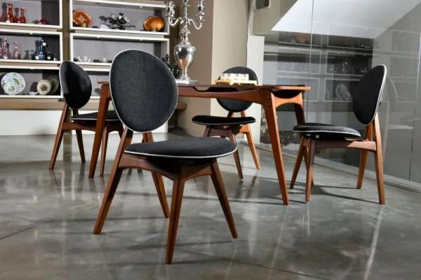 Set stola a stoličiek (5 kusov) Touch Wooden - Anthracite