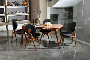 Set stola a stoličiek (5 kusov) Touch Wooden - Anthracite