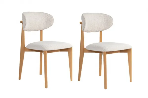 Súprava stoličiek (2 kusy) Lionte- White, Light Oak