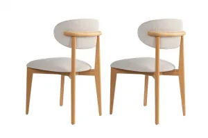 Súprava stoličiek (2 kusy) Lionte- White, Light Oak
