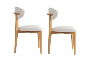 Súprava stoličiek (2 kusy) Lionte- White, Light Oak