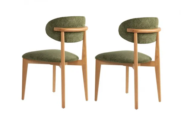 Súprava stoličiek (2 kusy) Lionte - Green, Light Oak