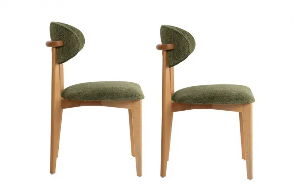 Súprava stoličiek (2 kusy) Lionte - Green, Light Oak