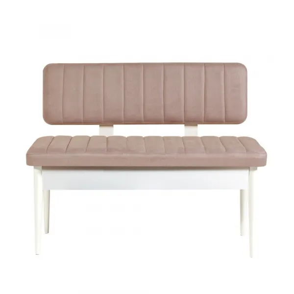 Kalune Design Lavice VINA s úložným prostorem 110 cm bílá/béžová