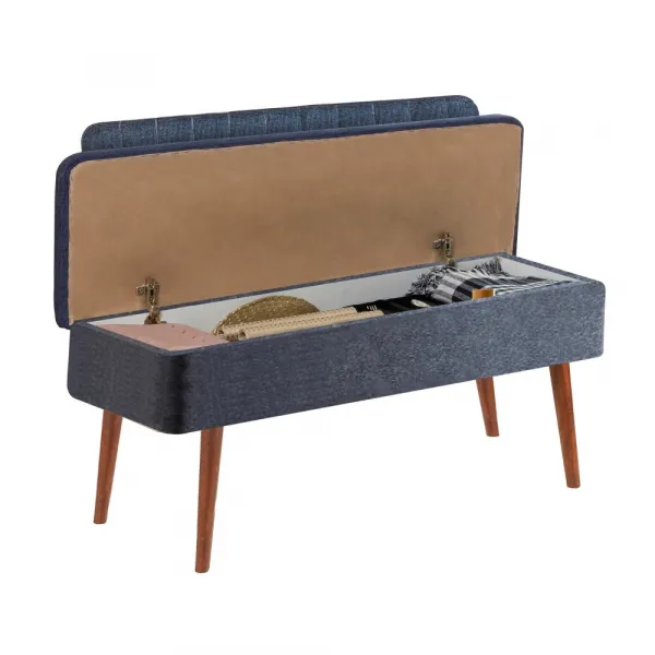 Bank Vina 1048 - 1 - Walnut, Dark Blue