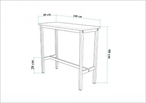 Bar Table & Stool Set (3 Pieces) Mola Set 100 - Karina White