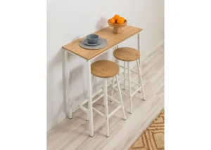 Bar Table & Stool Set (3 Pieces) Mola Set 100 - Karina White
