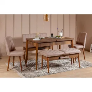 Stolička Vina Sandalye Walnut-Stone