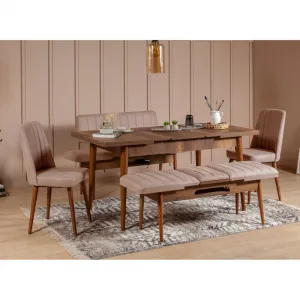 Stolička Vina Sandalye Walnut-Stone