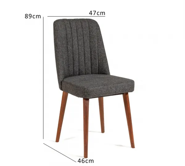 Stolička Vina Sandalye Anthracite, Walnut