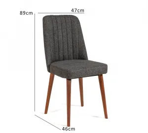 Stolička Vina Sandalye Anthracite, Walnut