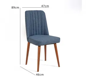 Stolička Vina 1048 - Dark Blue, Walnut