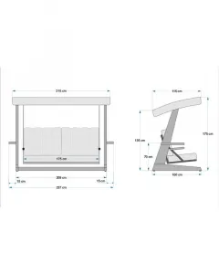 Garden Triple Swing Chair Viva 2400 - Anthracite