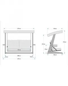 Garden Triple Swing Chair Viva 2400 - Anthracite