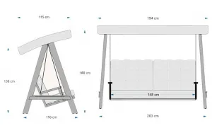 Garden Double Swing Chair Pera 2000 - Anthracite