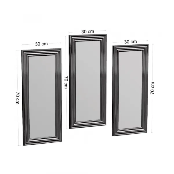 Mirror Set (3 Pieces) Lavia - Silver