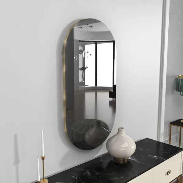 Zrkadlo Riors - Dark Grey, Gold