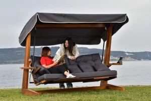 Garden Triple Swing Chair Luna Deluxe 2600 - Anthracite