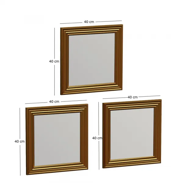 Mirror Set (3 Pieces) Otto - Gold