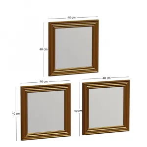 Mirror Set (3 Pieces) Otto - Gold