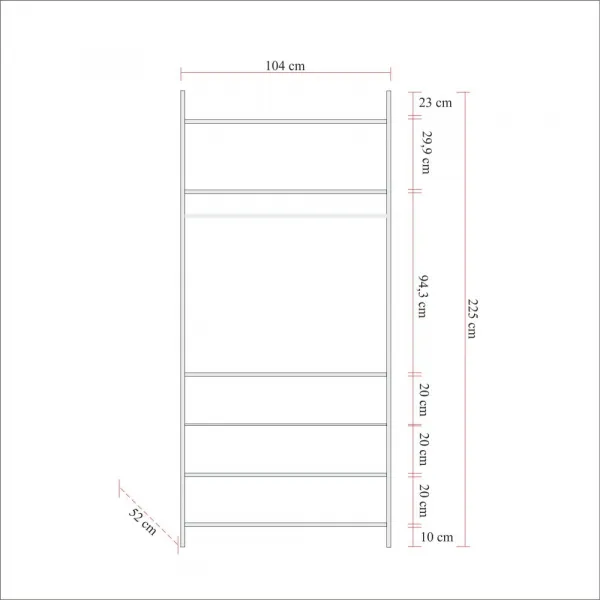 Kalune Design Šatní skříň Dynamic 104 cm borovice Atlantic/černá