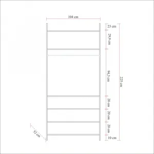Kalune Design Šatní skříň Dynamic 104 cm borovice Atlantic/černá