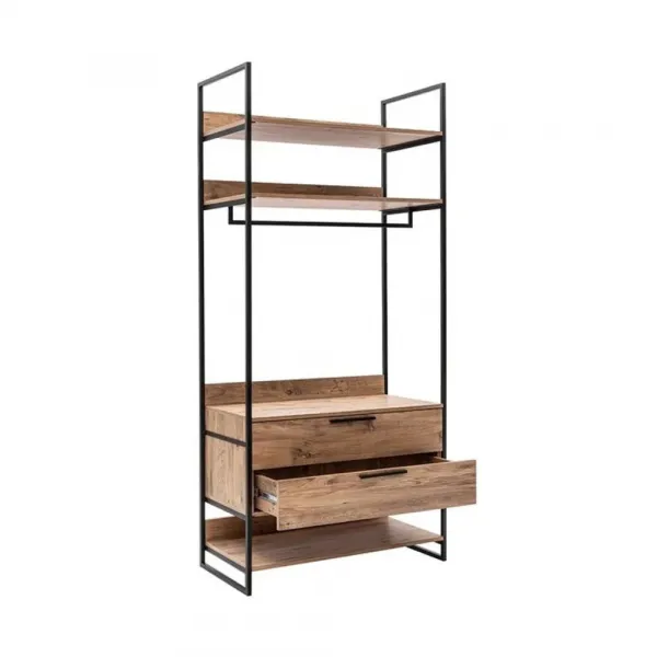 Kalune Design Šatní skříň Dynamic 104 cm borovice Atlantic/černá