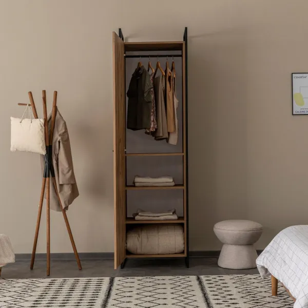 Kalune Design Šatní skříň Dynamic 64 cm borovice Atlantic/černá