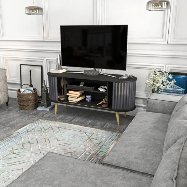 TV stolík Stor - Black, Anthracite