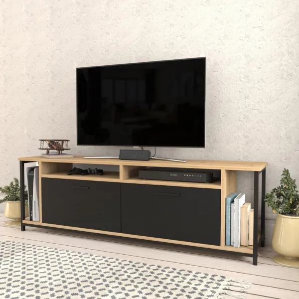 TV stolík Omar - Oak, Black